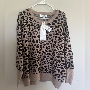 Crew Neck Leopard Sweater